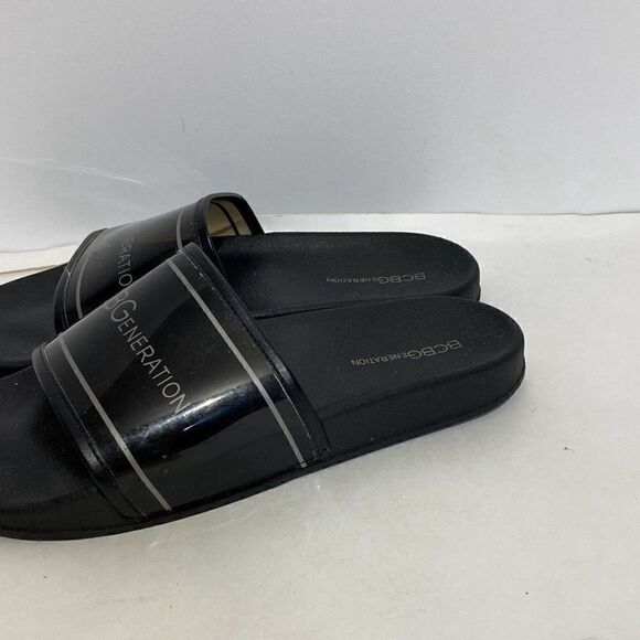 BCBGeneration Women's Black Logo Flip Flop Slides Slippers Size 10 - Picture 4 of 10